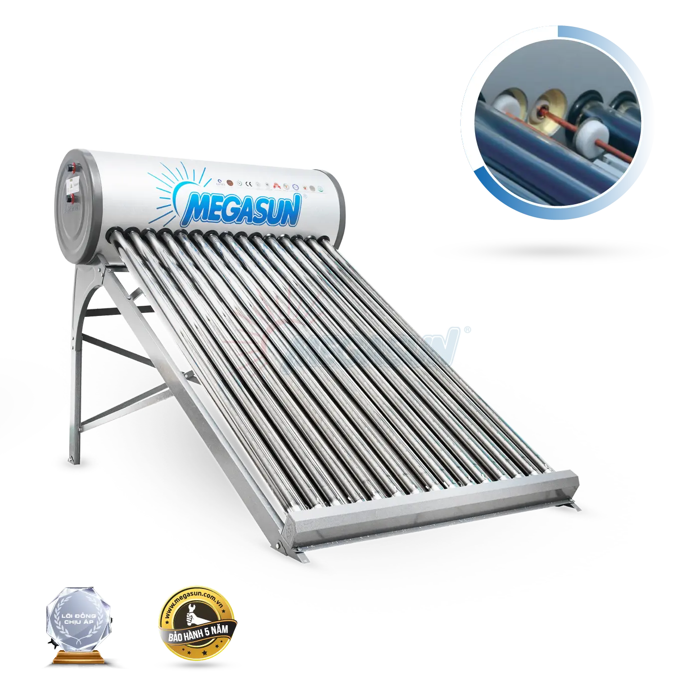 MÁY NƯỚC NÓNG ỐNG CHÂN KHÔNG LÕI ĐỒNG MEGASUN VCP